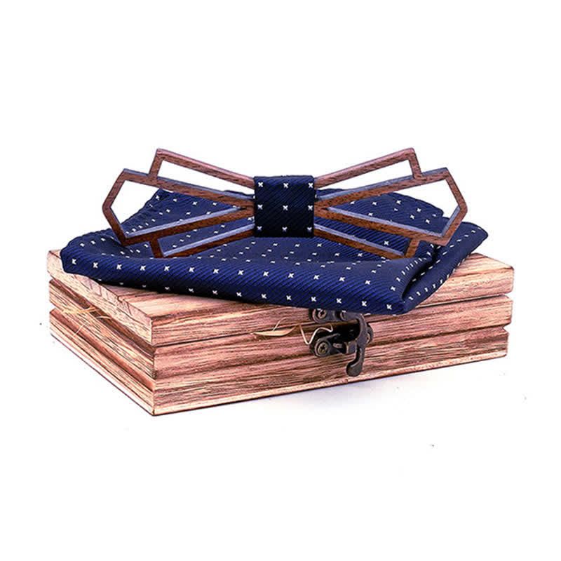 Juego de 2 pajaritas de madera huecas novedosas para hombres