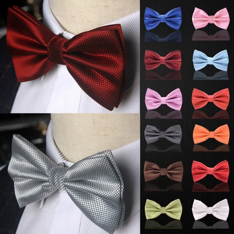 Pajarita de hombre de color básico con microcuadros