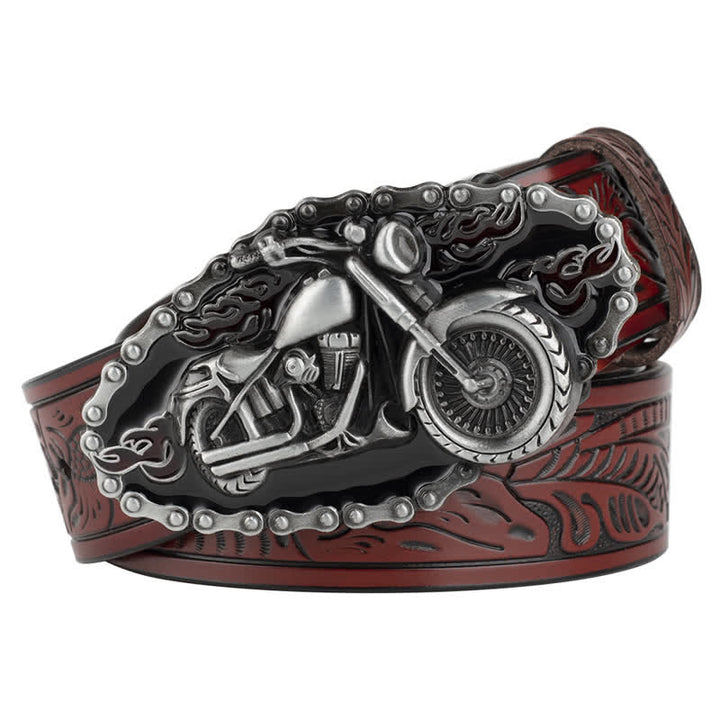 Cinturón de cuero estilo punk rock para motociclista para hombre