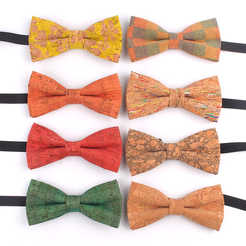 Pajarita multicolor con estampado geométrico de vetas de madera para hombre