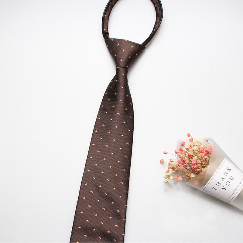 Corbata con cremallera y estampado de cachemira micro de moda para hombre