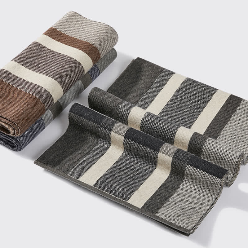 Bufanda clásica de invierno cálida con rayas a cuadros para hombre