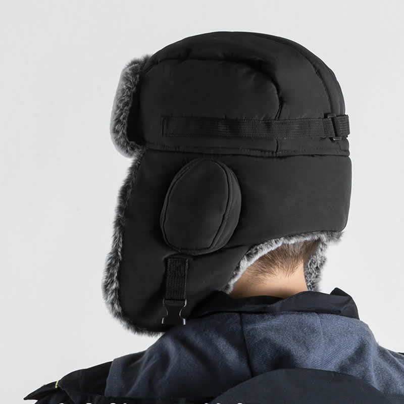 Conjunto de gorro de aviador unisex para exteriores con piel sintética