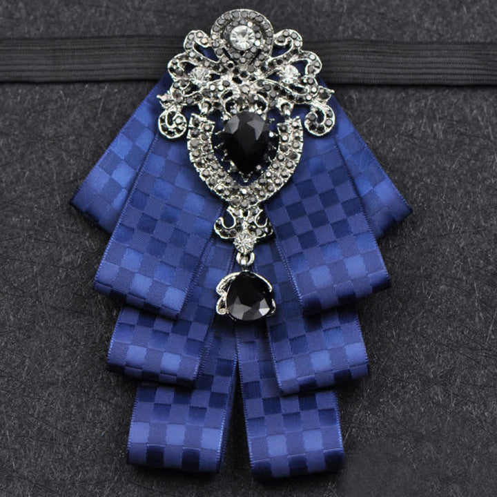 Conjunto de 3 pajaritas con diamantes de imitación negros a cuadros