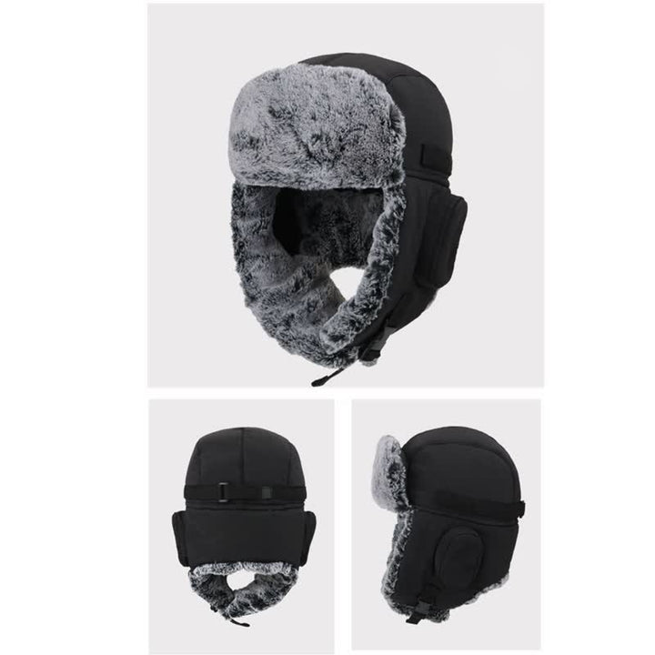 Conjunto de gorro de aviador unisex para exteriores con piel sintética