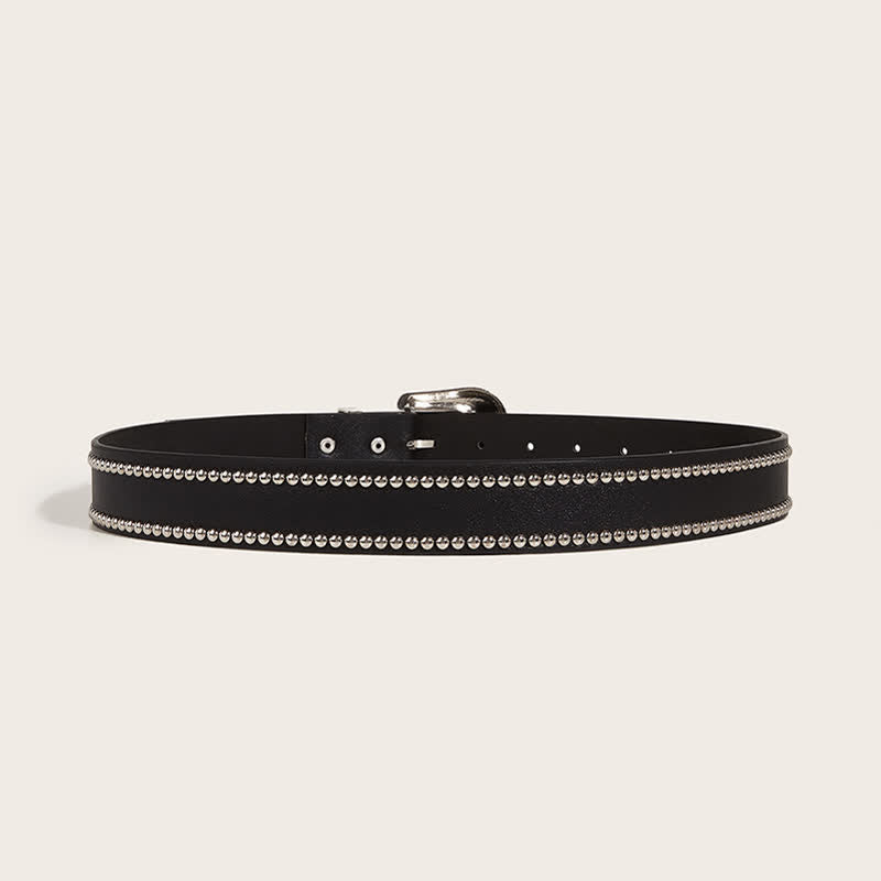 Cinturón de cuero estilo punk con remaches impresionantes para mujer