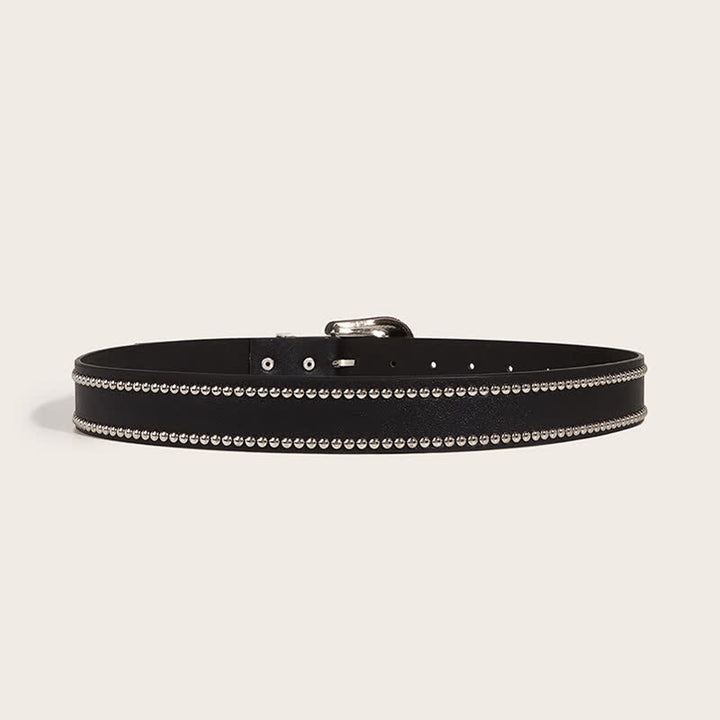 Cinturón de cuero estilo punk con remaches impresionantes para mujer
