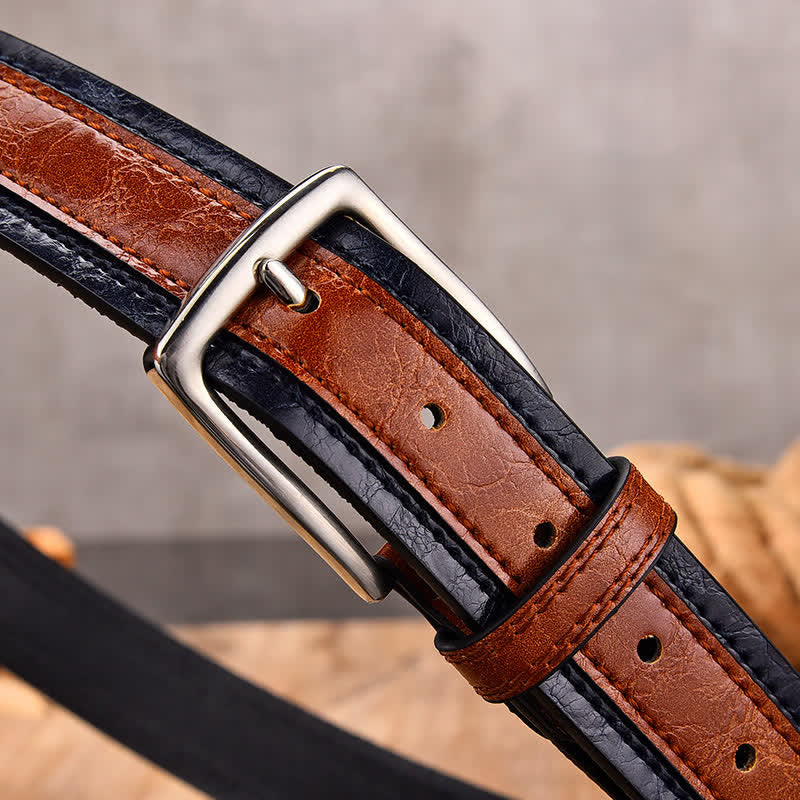 Cinturón de cuero decorativo con diseño floral retro para hombre
