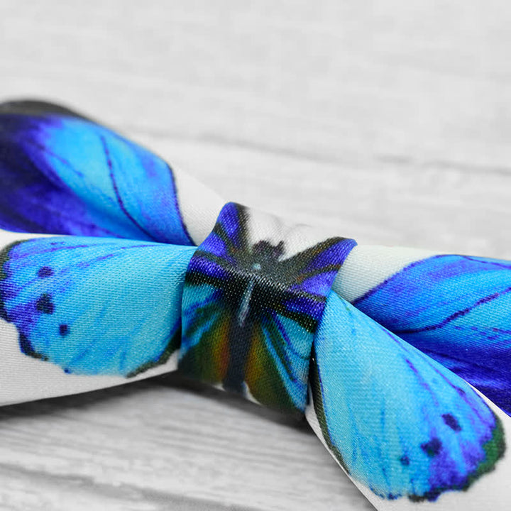 Pajarita con estampado de mariposas realistas para hombre