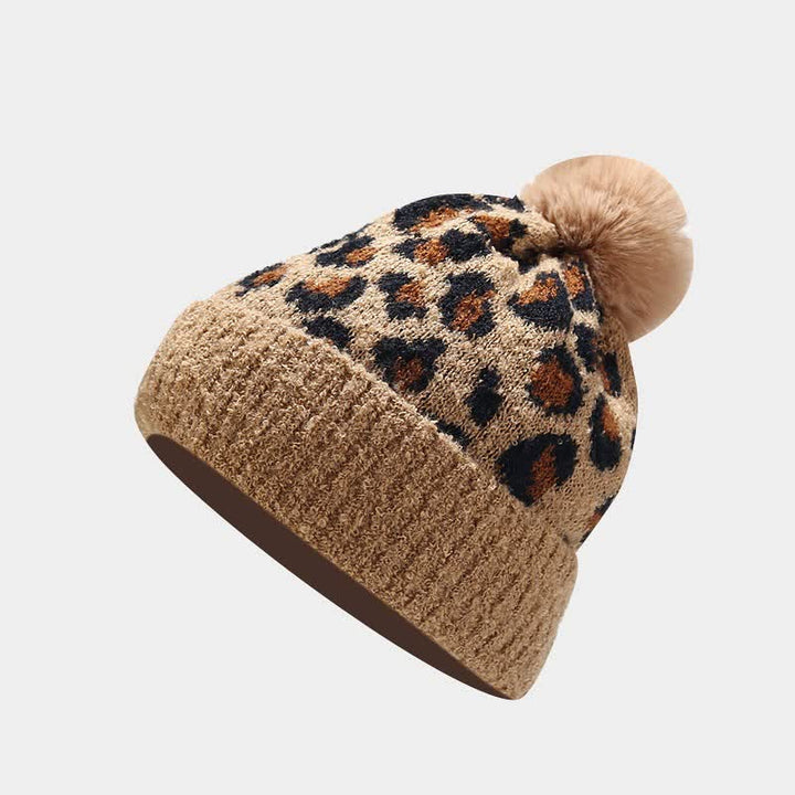 Conjunto de 3 guantes y bufanda con estampado de leopardo para mujer