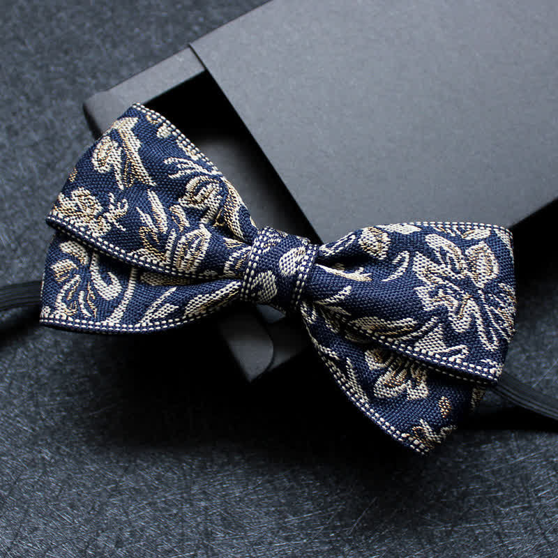 Pajarita de dos capas con estampado abstracto para hombre