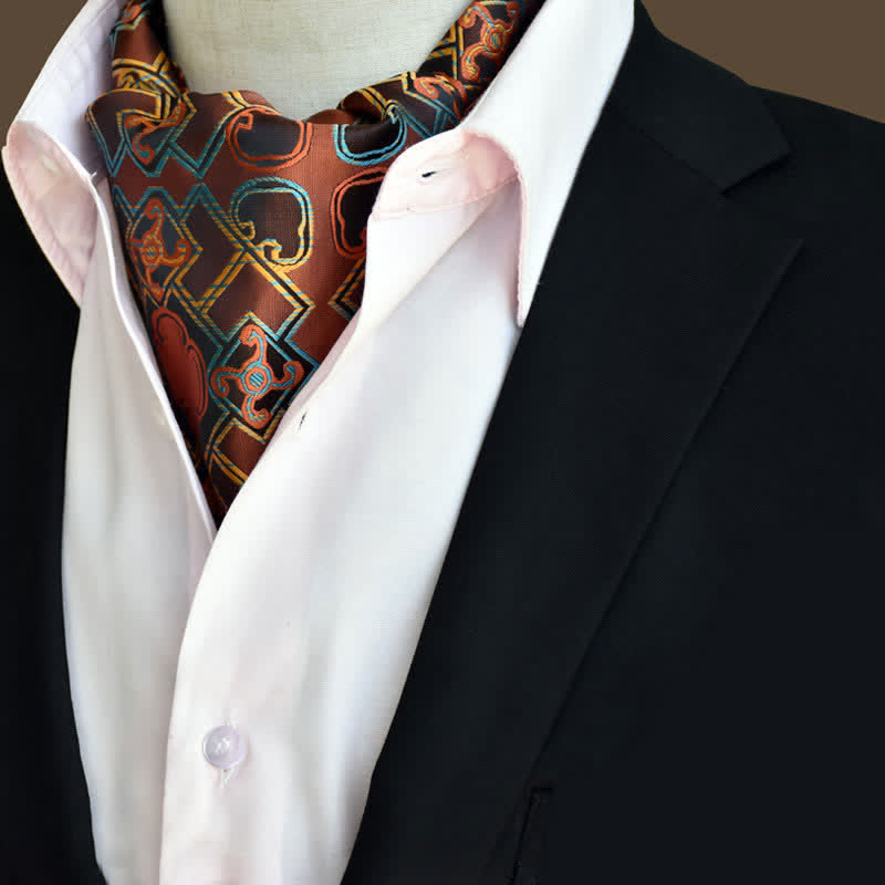 Corbata con estampado floral y cachemir para caballeros de SaddleBrown Leisure Prom