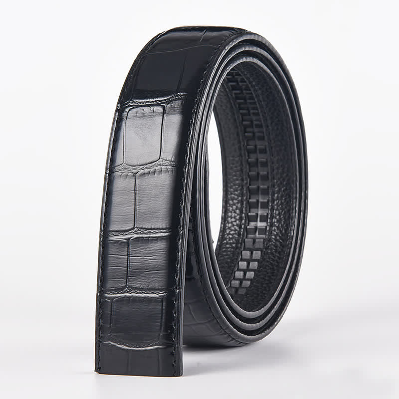 Cinturón de cuero con hebilla automática de cabeza de tigre para hombre