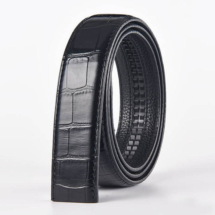 Cinturón de cuero con hebilla automática de cabeza de tigre para hombre