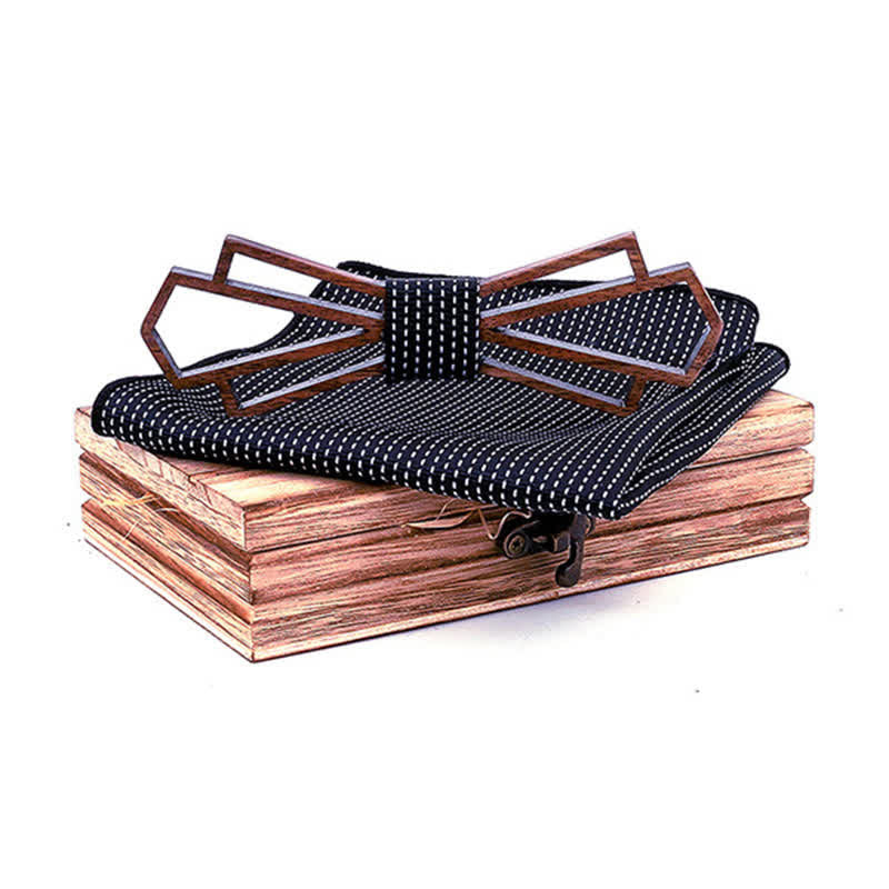 Juego de 2 pajaritas de madera huecas novedosas para hombres