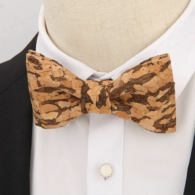 Pajarita de madera con corcho para hombre, creativa y sencilla