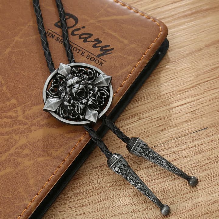 Corbata de bolo con forma de animal novedosa de león aullando