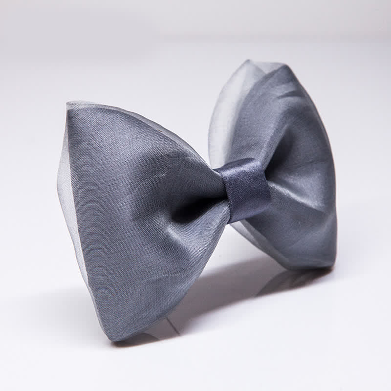 Pajarita de organza gris sencilla para caballero