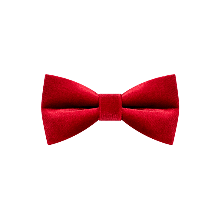 Pajarita de terciopelo de color rojo brillante y liso para hombre