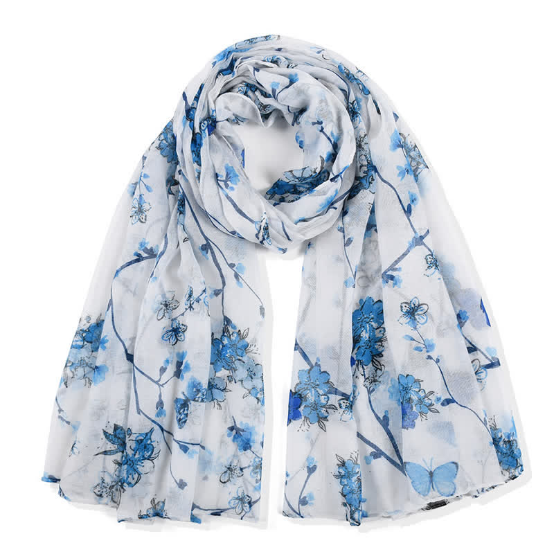 Bufanda larga elegante con estampado floral vibrante para mujer