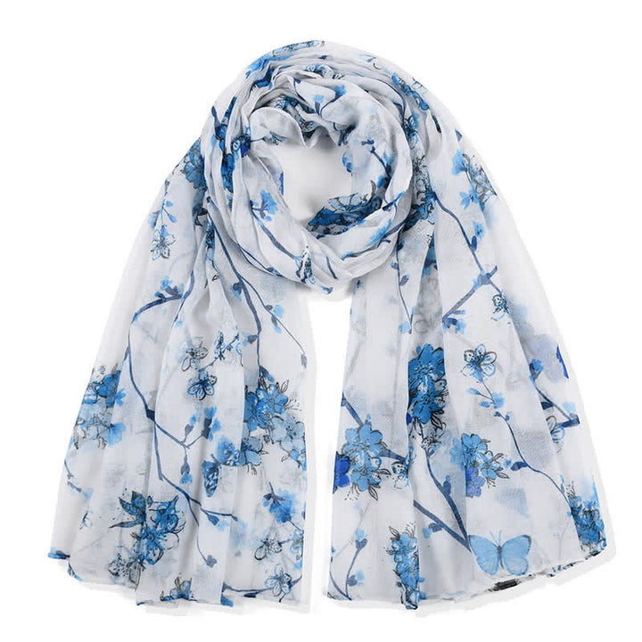 Bufanda larga elegante con estampado floral vibrante para mujer