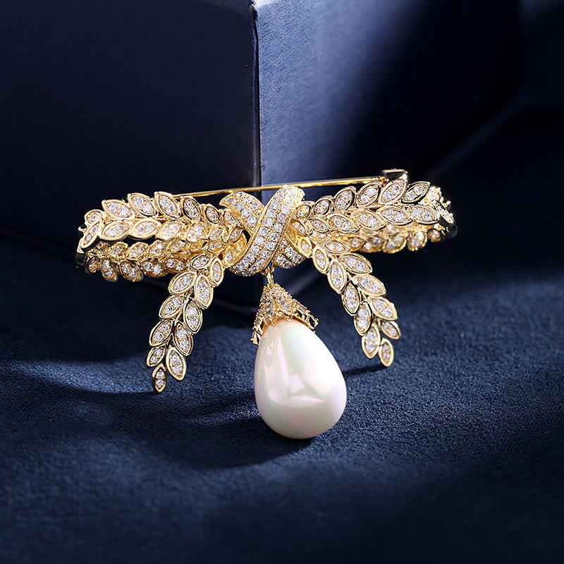 Broche de lazo de trigo barroco para mujer