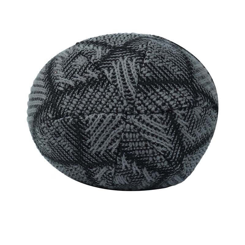 Gorro de punto elástico con estampado de cuadros para esquiar.