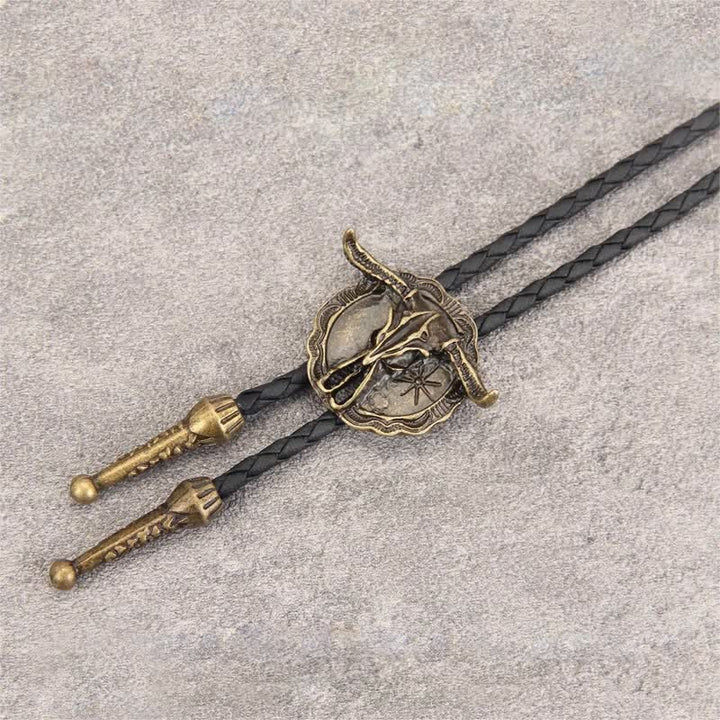 Corbata de bolo con cabeza de toro de rodeo del lejano oeste