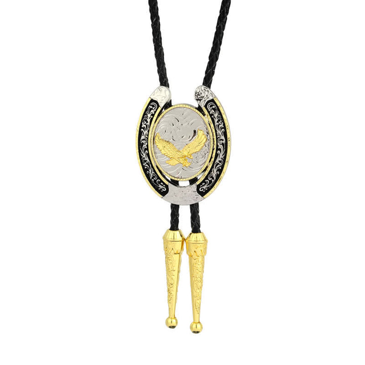 Corbata bolo en forma de herradura de estilo animal occidental de dos tonos