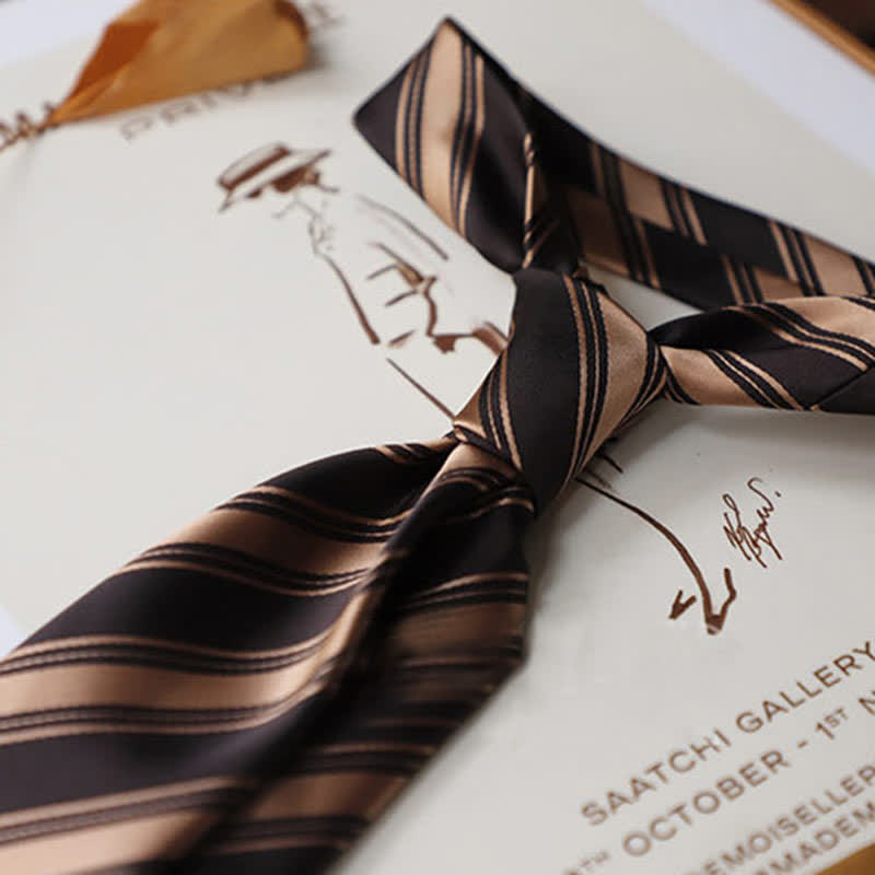 Corbata clásica de rayas para uso diario en la oficina para hombre