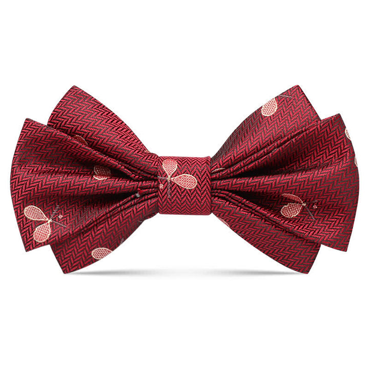 Pajarita de lujo para hombre en color burdeos con forma de raqueta de tenis