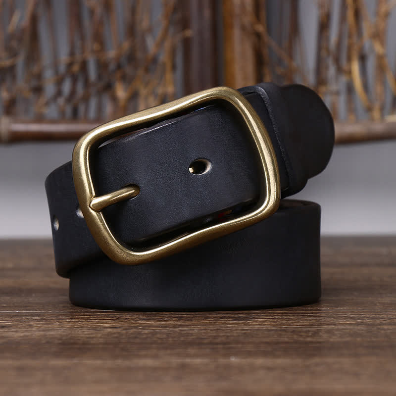 Cinturón de piel de vaca pura gruesa vintage para hombre
