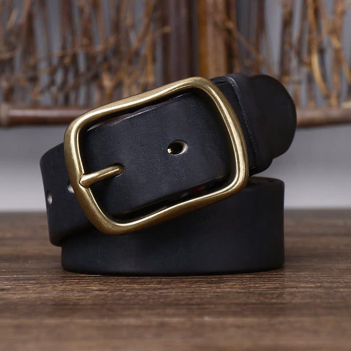 Cinturón de piel de vaca pura gruesa vintage para hombre