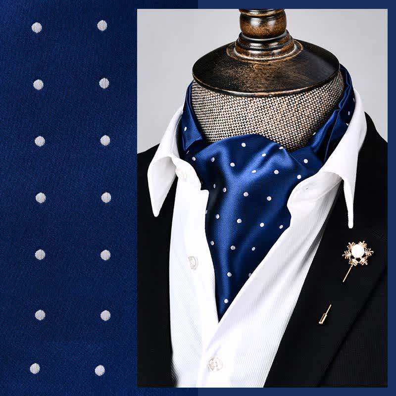 Corbata Ascot con lunares y estampado floral Modern Grandeur de RoyalBlue