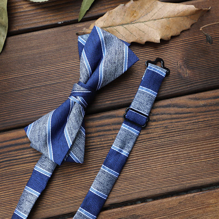 Pajarita floral con rayas británicas para hombre