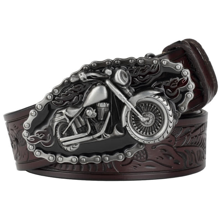 Cinturón de cuero estilo punk rock para motociclista para hombre