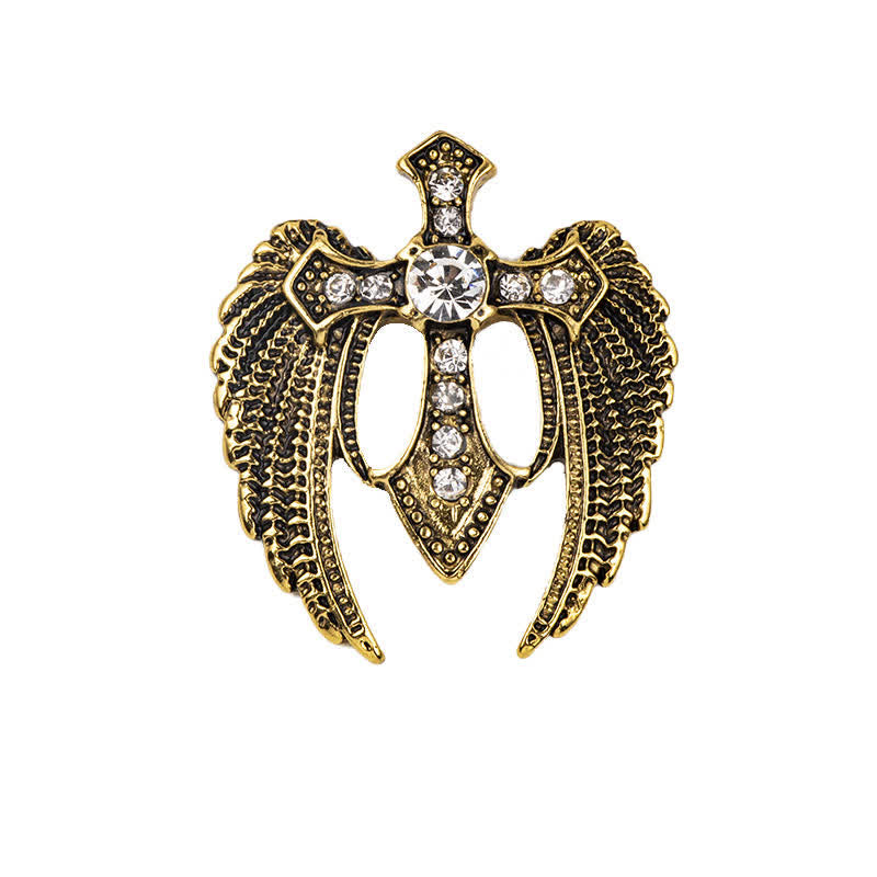 Broche de cruz con alas Soar In Faith para hombre