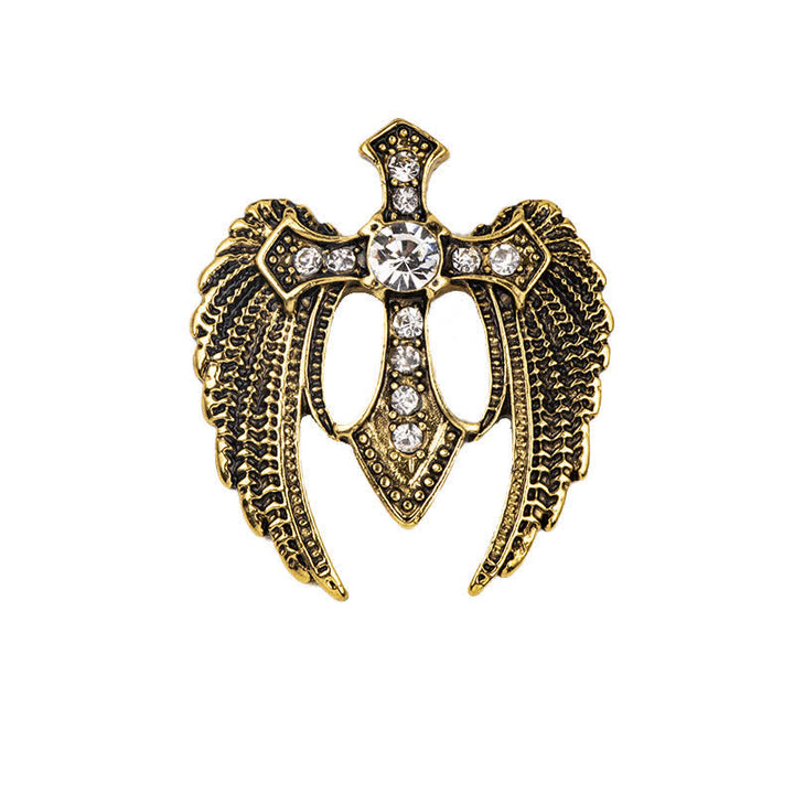 Broche de cruz con alas Soar In Faith para hombre