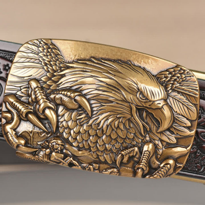Cinturón de cuero con hebilla automática Mighty Eagle Sharp Claw para hombre