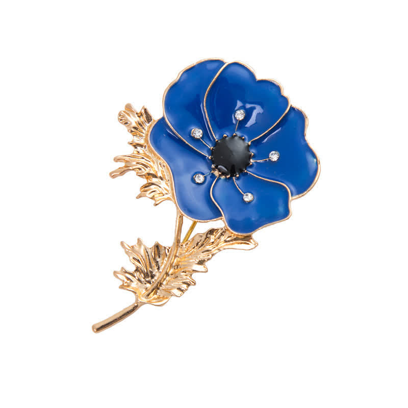 Broche de amapola con pintura al óleo vintage para mujer