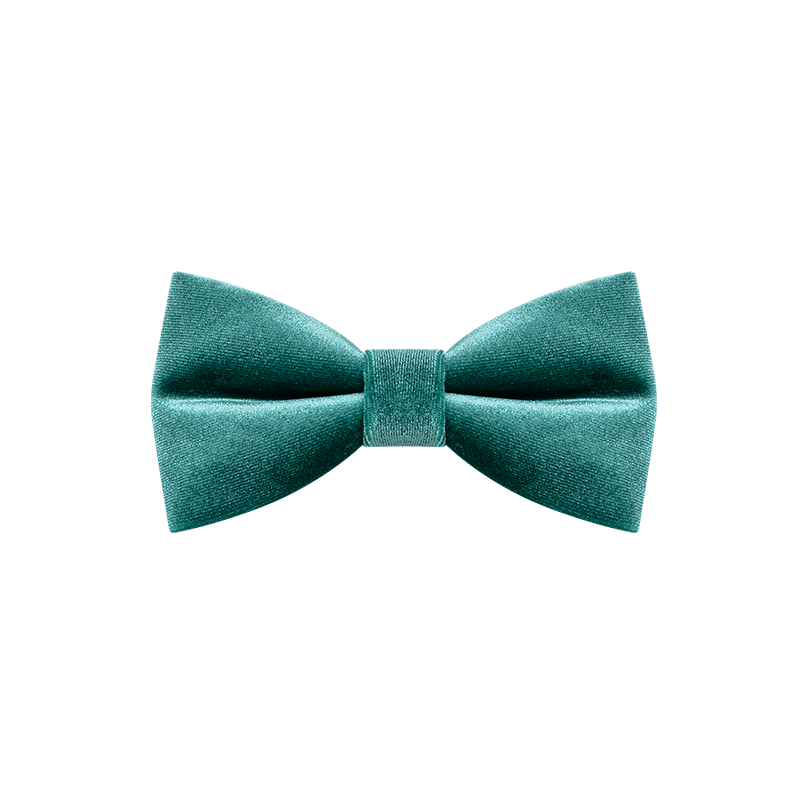 Pajarita de terciopelo de color verde azulado liso para hombre