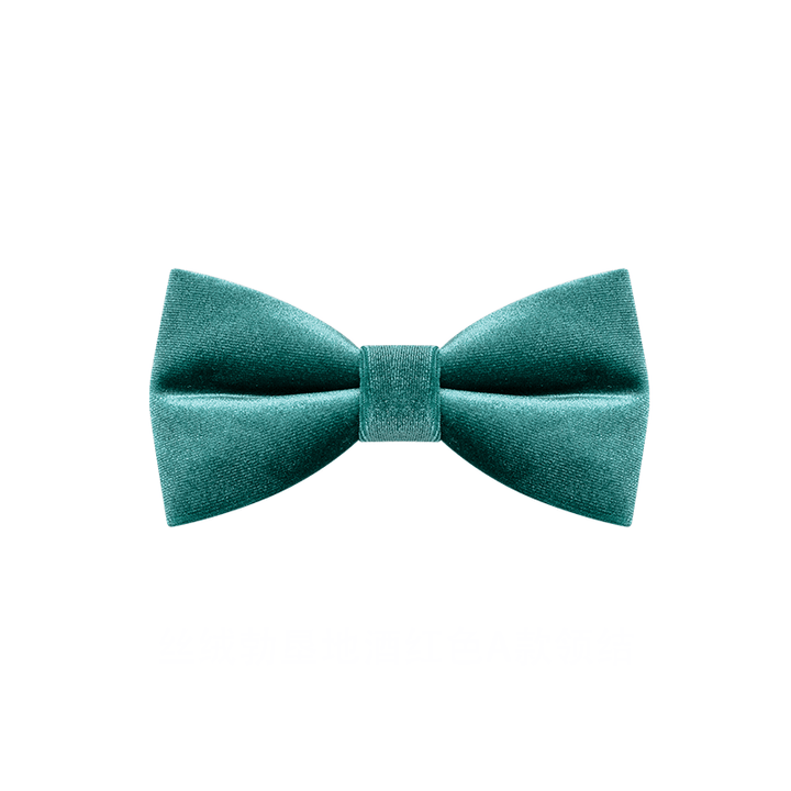 Pajarita de terciopelo de color verde azulado liso para hombre
