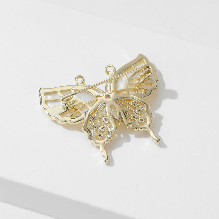 Broche de mariposa de concha natural para mujer