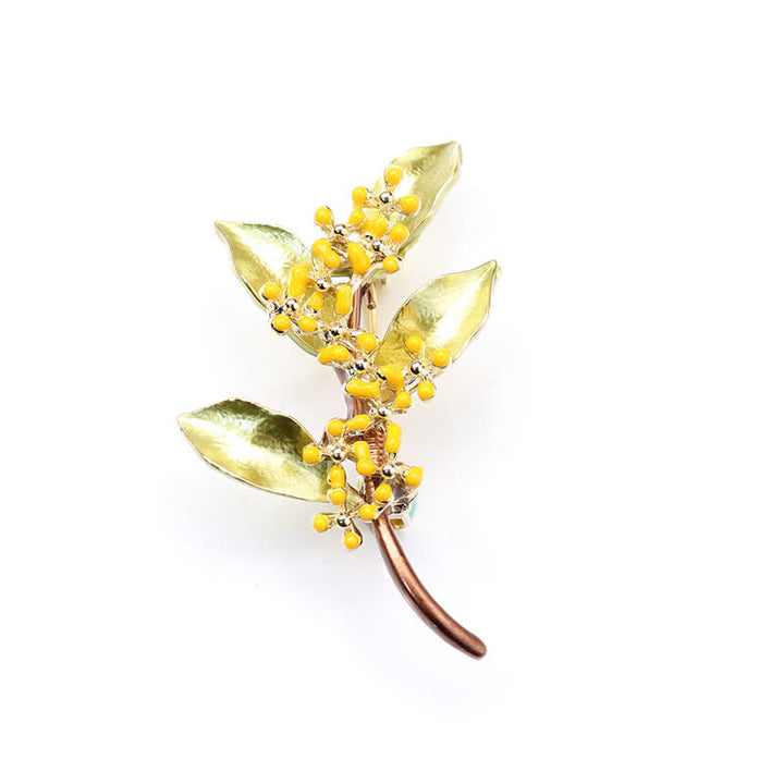 Broche de hojas y ramas de Fragrans para mujer