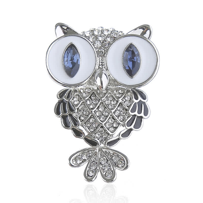 Broche de búho de ojos azules místicos para mujer