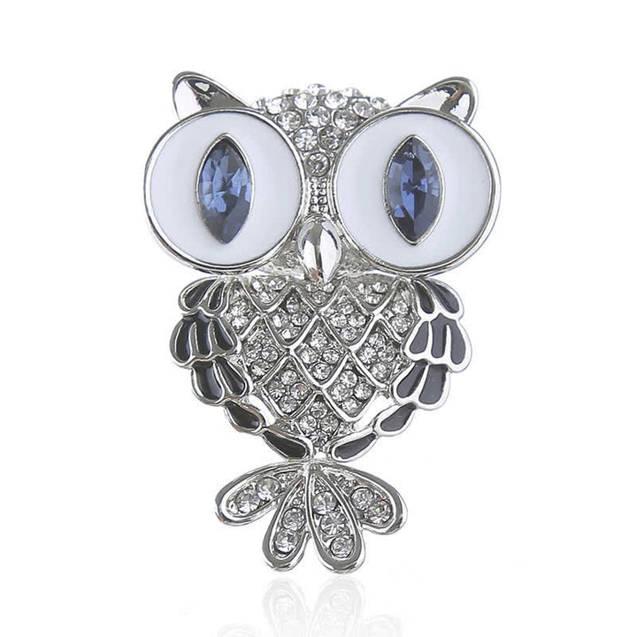 Broche de búho de ojos azules místicos para mujer