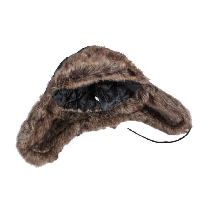 Gorro de trampero de piel sintética suave y esponjoso con protección para las orejas