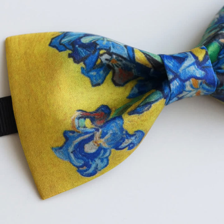 Pajarita con estampado creativo de aceite y iris amarillo para hombre