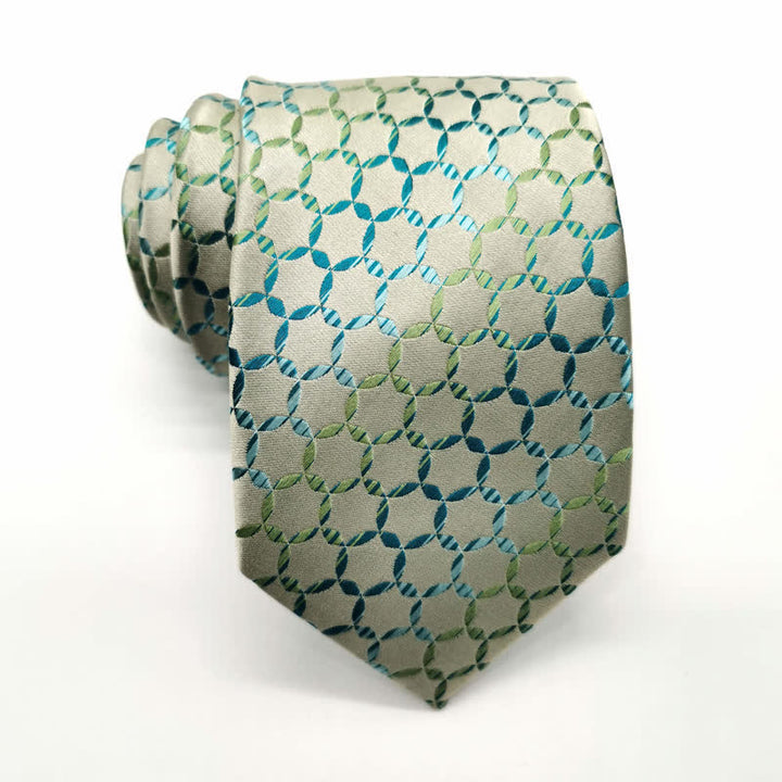 Corbata de seda pura con rayas hexagonales graduadas para hombre