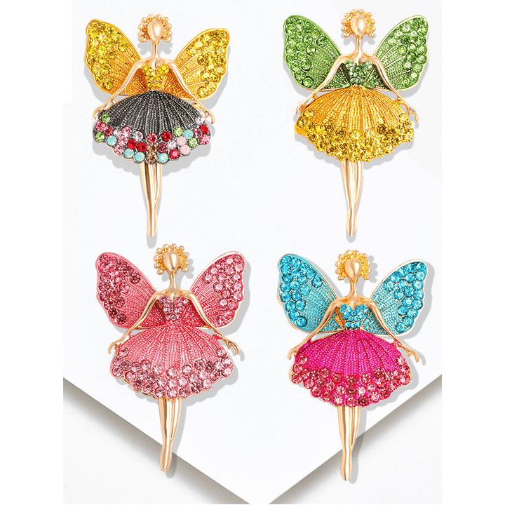 Broche de bailarina para vestido delicado y brillante para mujer